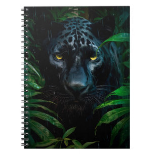 Caderno Espiral Misteriosa Design da selva de pântano preto