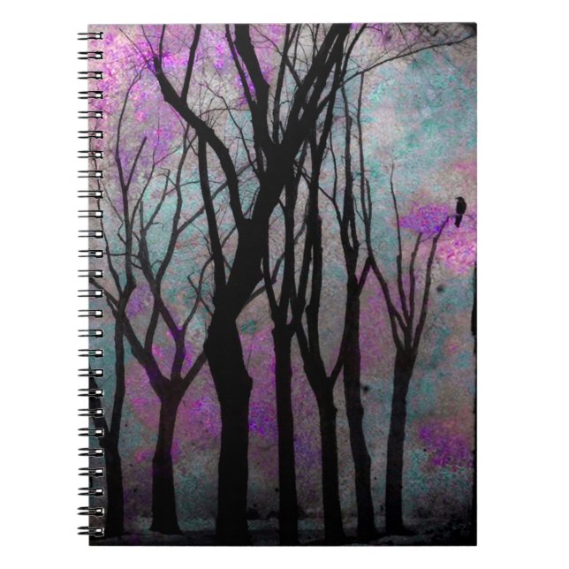 Caderno Espiral Misterioso Woodland Crow (Frente)