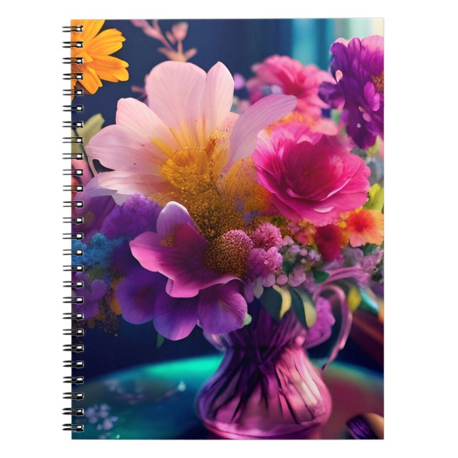 Caderno Espiral Mistura de Flores Vase 1 (Frente)