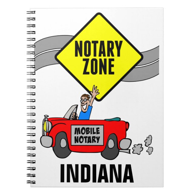 Caderno Espiral Mobile Notary Zone Red Sports Car Indiana (Frente)