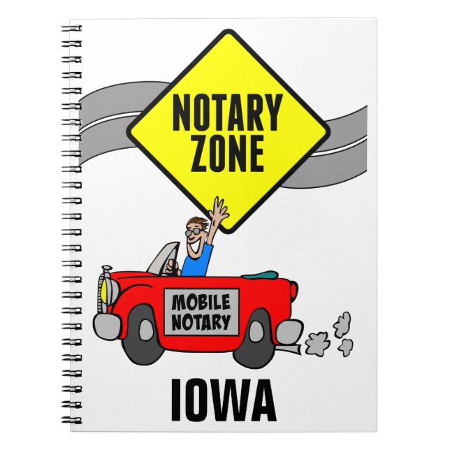 Caderno Espiral Mobile Notary Zone Red Sports Car Iowa (Frente)