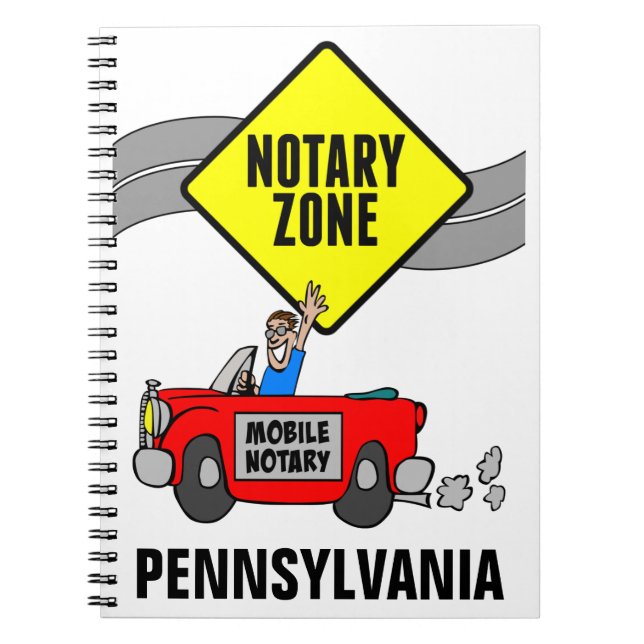 Caderno Espiral Mobile Notary Zone Red Sports Car Pensilvânia (Frente)