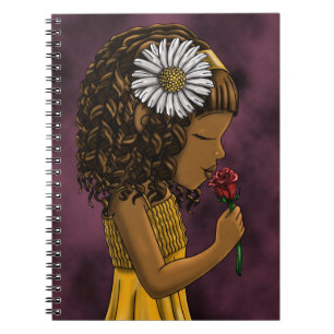Caderno Espiral Moça Americana Africana pacífica