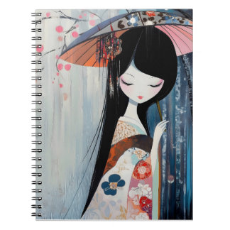 Caderno Espiral Moça de anime suave