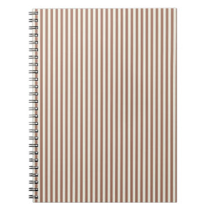 Caderno Espiral Mocha Mousse Cannoli Cream Padrão de Stripe Vertic