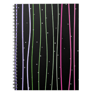 Caderno Espiral Mochila con estrellas con líneas onduladas