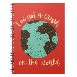 Caderno Espiral Mochila de Diário de Viagem Mapa Mundial Fofo Engr