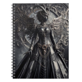 Caderno Espiral Moda de Fantasia Steampunk Escuridão Demônio 