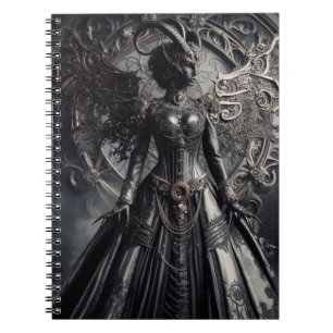 Caderno Espiral Moda de Fantasia Steampunk Escuridão Demônio