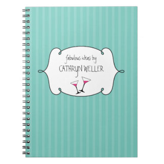 Caderno Espiral Moda de pink martini listras ideia fabulosa diário