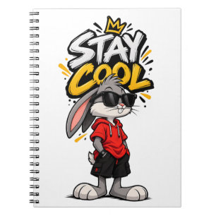 Caderno Espiral Moda de Rua Coelho Gráfico Stay Cool – Urba Divert