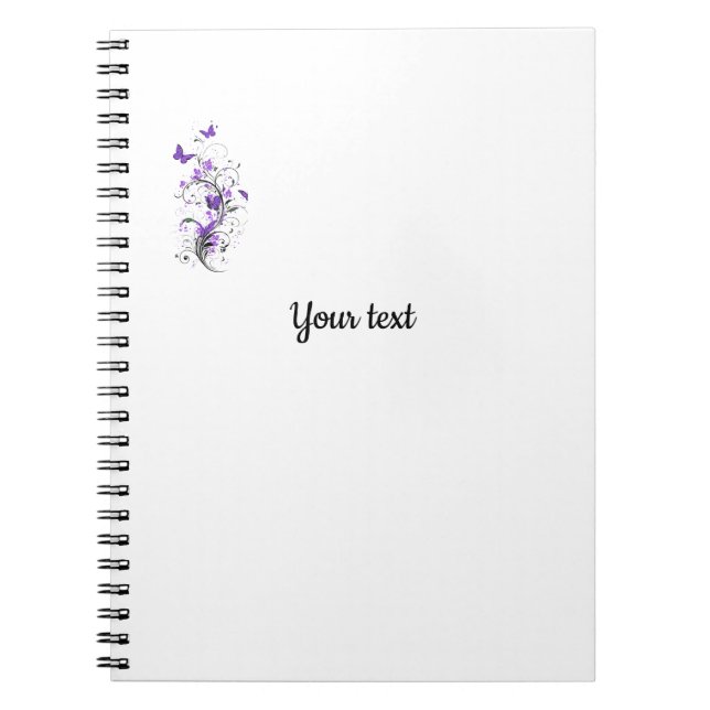 Caderno Espiral Modelo, adicione seu próprio texto, (Frente)