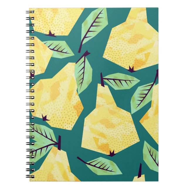 Caderno Espiral Modelo com peras. Aquarela e (Frente)