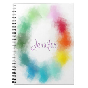 Caderno Espiral Modelo de Caligrafia Colorida Elegante Moderna