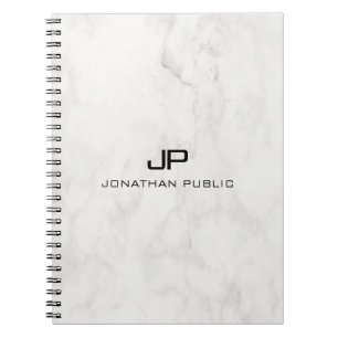 Caderno Espiral Modelo de Design Elegante branco Elegante