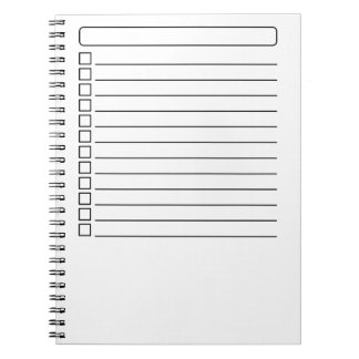Caderno Espiral Modelo de Estêncil de Lista de Tarefas Mínima
