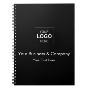 Caderno Espiral Modelo de logotipo de negócios de luxo preto perso