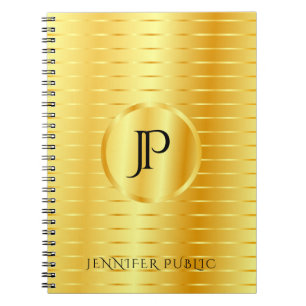 Caderno Espiral Modelo de Monograma Personalizado Exame Metálico D