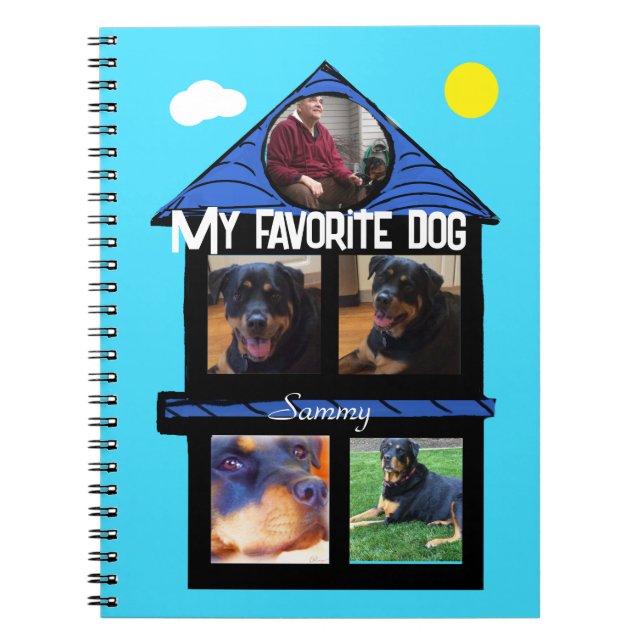 Caderno Espiral modelo de ranhuras de fotografias com 5 locais (Frente)