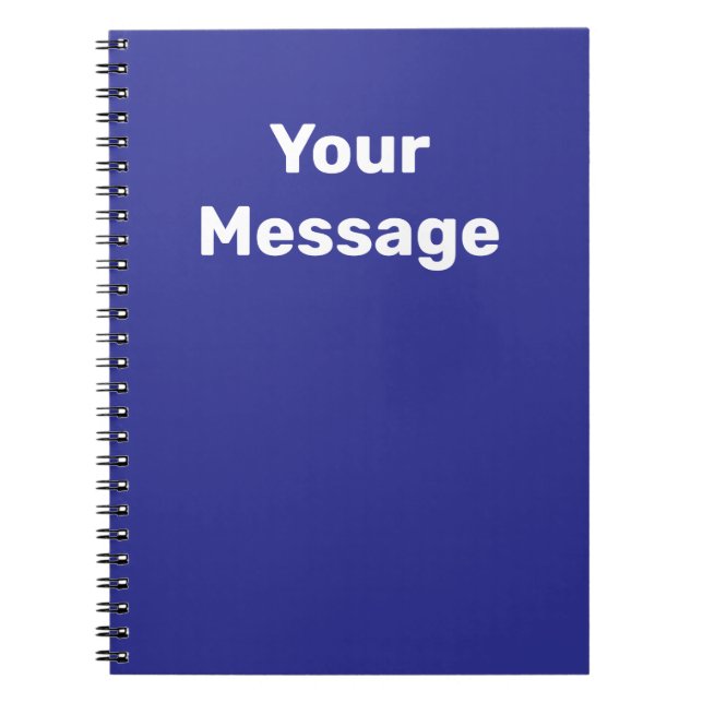 Caderno Espiral Modelo de texto de nome azul e branco faça você me (Frente)