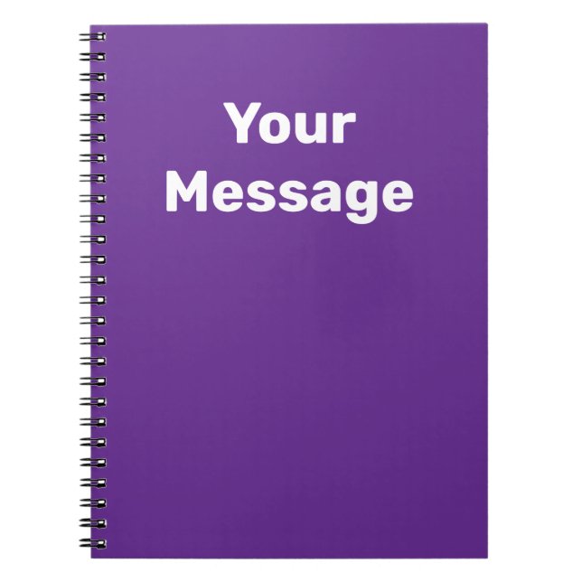 Caderno Espiral Modelo de texto de nome roxo e branco Faça Você Me (Frente)