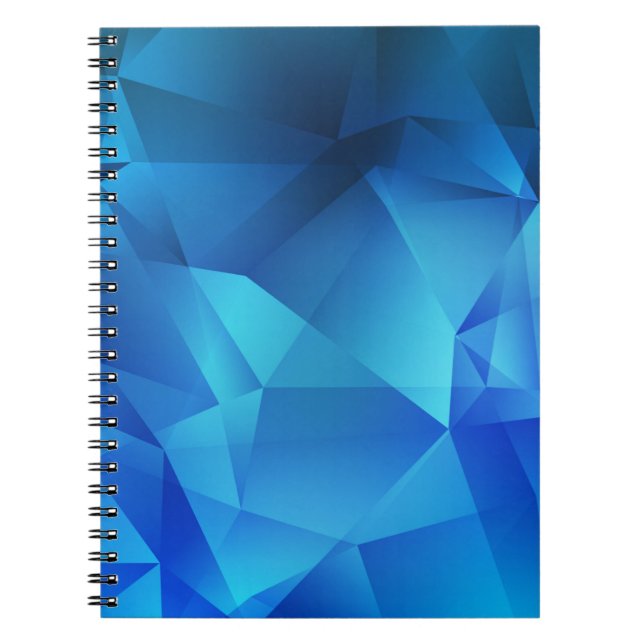 Caderno Espiral Modelo de triângulos de gradiente AZUL claro. Crea (Frente)