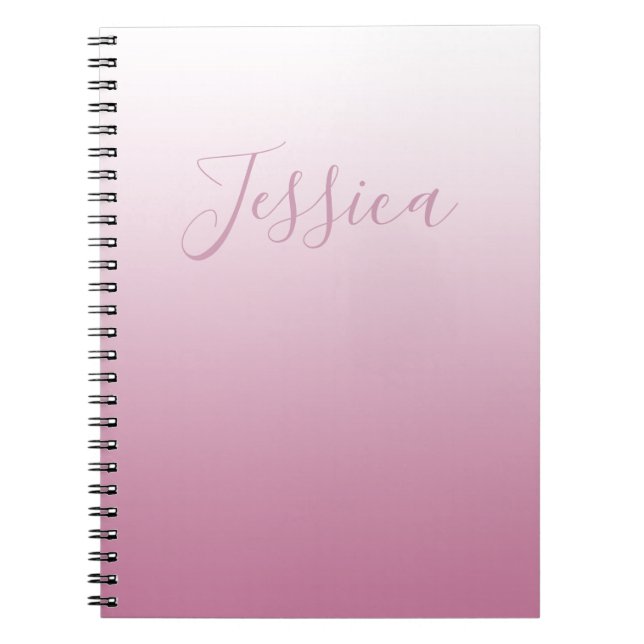 Caderno Espiral Modelo Elegante e rosa editável (qualquer cor) (Frente)