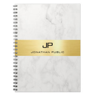 Caderno Espiral Modelo Moderno Simples Elegante E Dourado