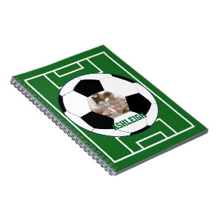 Caderno Espiral Modelo Personalizado de Bola de Futebol e Foto de