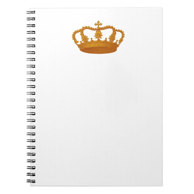 Caderno Espiral Modelo que DOURADO do artigo do presente da coroa (Frente)