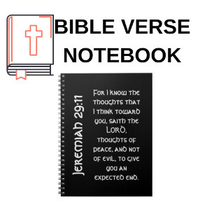 Caderno Espiral Modern Black Jeremiah 29:11 Bible Verse 