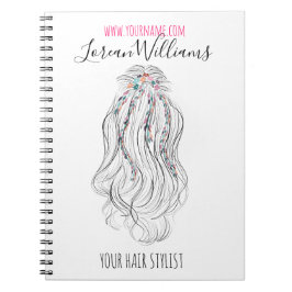 Caderno Espiral Modern Boho Wildflower Bridal Hair Stylist Floral
