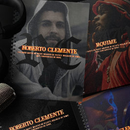 Caderno Espiral Modern Custom Name Monogram Hip Hop Sketchbook  