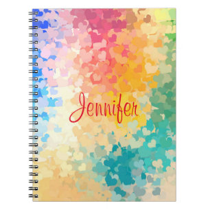 Caderno Espiral Modern Elegant Colorful Handwritten Script