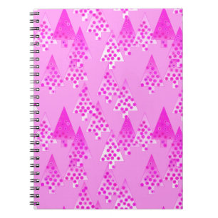 Caderno Espiral Modern flower Christmas trees - orchid & violet