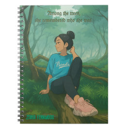 Caderno Espiral Modern Ghibli Style Customizable Quote and Name