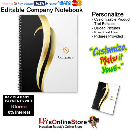 Caderno Espiral Modern Minimalist Company Gold Black White Spiral 