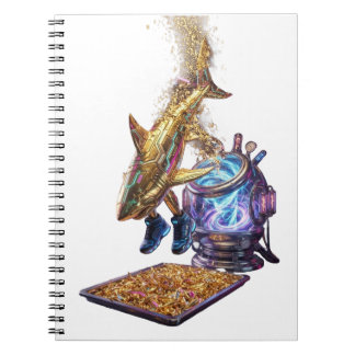 Caderno Espiral Modern Minimalist Luxury Cyber Shark - Neon Aesthe