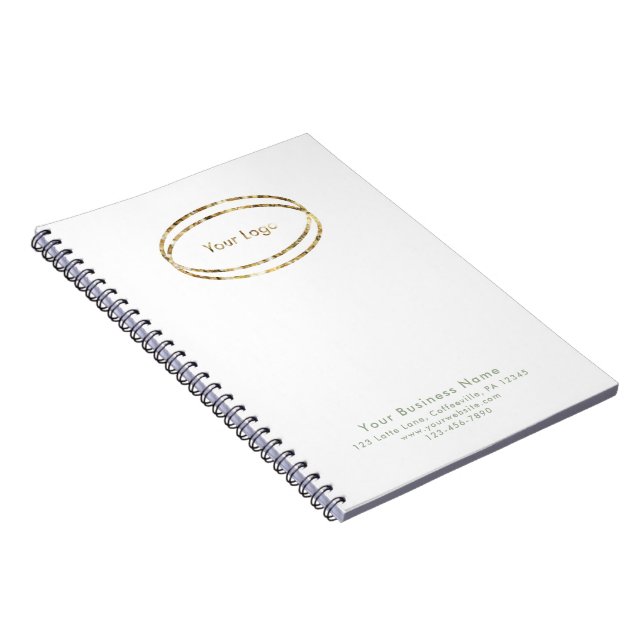 Caderno Espiral Modern Minimalist Sage Green Custom Business Logo (Lado Direito)