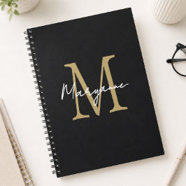 Caderno Espiral Modern Monogram Black Gold
