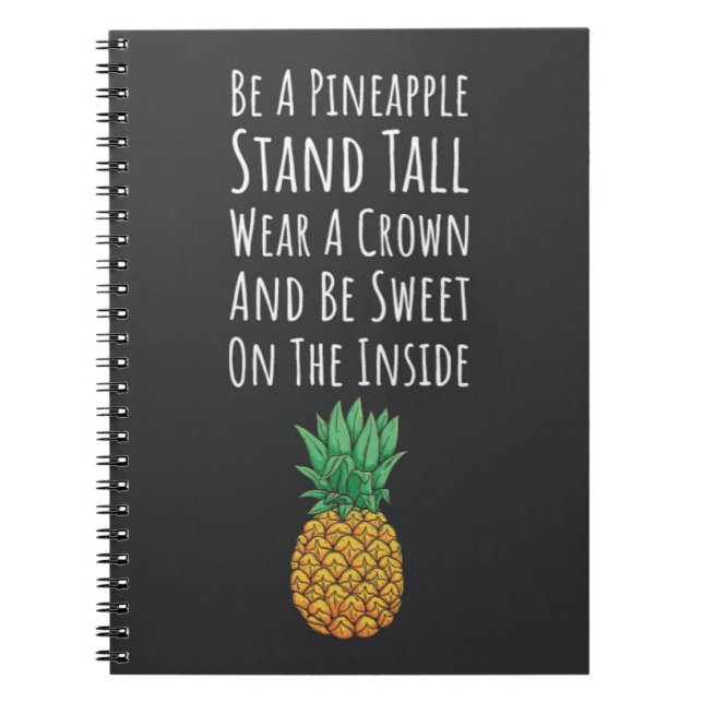 Caderno Espiral Modern Pineapple Gifts Tropical Elegant Fruit  (Frente)