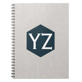 Caderno Espiral Modern Tech Grid Beige