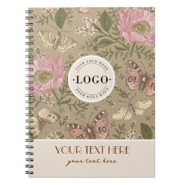 Caderno Espiral Modern Trendy Wildflower Floral Monograma Botânico