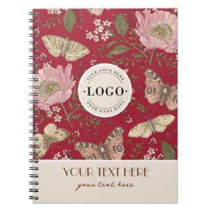 Caderno Espiral Modern Trendy Wildflower Floral Monograma Botânico
