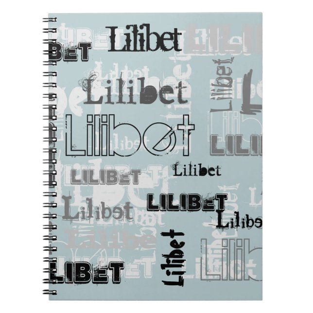Caderno Espiral Modern Wordcloud Boys NAME Personalizado (Frente)