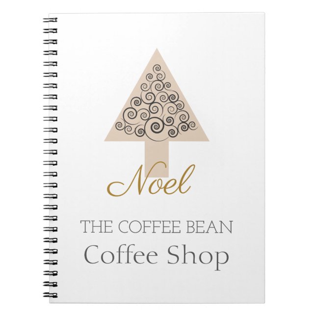 Caderno Espiral Moderna Identidade Visual de Negócios de Cafés de  (Frente)