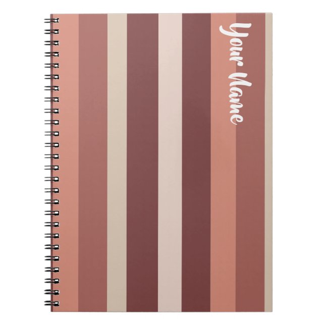 Caderno Espiral Moderna Linear | Rosa Antiga & Cobre (Frente)