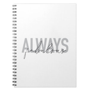 Caderno Espiral Moderna, simples, tipografia moderna Sempre Fabulo