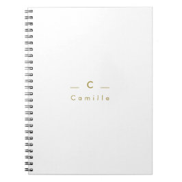 Caderno Espiral  Moderne Minimaliste Monogramme Initiale