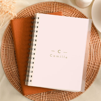 Caderno Espiral Moderne Minimaliste Rose Initiale